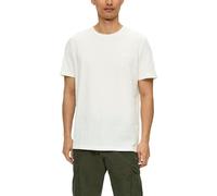 s.Oliver T-Shirt mit Flammgarn-Struktur und Logo-Print