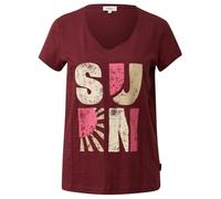 s.Oliver T-Shirt mit Flammgarnstruktur und Print