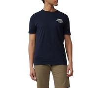 T-Shirt mit Flammgarnstruktur und Rückenprint L blau 2164758.58D2.L