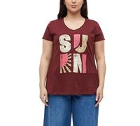 T-Shirt mit offenen Kanten in Flammgarnstruktur 48 rot 2182974.39D1.48