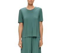 s.Oliver Damen 2146139 T-Shirt mit Plisseefalten, Petrol, 40