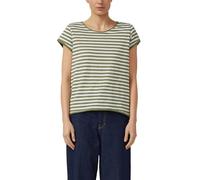 s.Oliver RED LABEL Regular Fit T-Shirt aus Baumwoll-Flammgarn in Khaki Melange, Größe 34