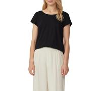 T-Shirt mit Rollkanten und Flammgarnstruktur 38 schwarz 2174735.9999.38