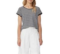 T-Shirt mit Rollkanten und Flammgarnstruktur 34 weiß|schwarz 2174735.99H5.34