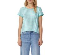 T-Shirt mit Rollkanten und Flammgarnstruktur 34 weiß|türkis 2174735.60H5.34