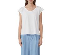 T-Shirt mit weitem Ausschnitt, Cut-out und Schleife 38 weiß 2166272.0100.38