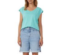 T-Shirt mit weitem Ausschnitt, Cut-out und Schleife 44 türkis 2166272.6099.44