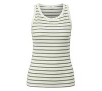 Tanktop S.OLIVER, Damen, Gr. 34, khaki stripe, Rippware, Obermaterial: 95% Baumwolle, 5% Elasthan, gestreift, slim fit normal, Rundhals, Tops Tanktop, mit Streifen Muster (69359137-34)
