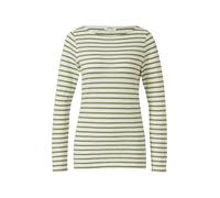 Gestreiftes Langarmshirt aus Flammgarm mit U-Boot-Ausschnitt 36 olive|creme 2177165.79G4.36