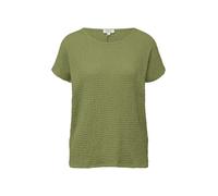 T-Shirt S.OLIVER, Damen, Gr. 36, summer khaki, Strick, Obermaterial: 96% Polyester, 4% Elasthan, Strukturmuster, relaxed fit normal, U-Boot-Ausschnitt, Shirts T-Shirt, mit Struktur Muster (13785057-36