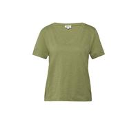 s.Oliver Flammgarn-T-Shirt mit Ausschnitt-Detail