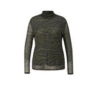 Leicht transparentes Mesh-Shirt mit All-over-Print 50 olive|schwarz 2186556.79A1.50