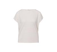 Kurzarmshirt S.OLIVER, Damen, Gr. 36, rose stripe, Jersey, Obermaterial: 95% Viskose, 5% Elasthan, gestreift, normal hüftbedeckend, Rundhals, abgesteppte Kante, Shirts, Sommershirt mit grafischem Must