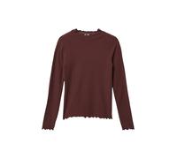 Geripptes Langarmshirt im Slim Fit mit Rollsaum 158/164 rot 2175108.4927.158_164