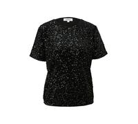 Samtshirt mit Pailletten 38 schwarz 2172299.9999.38