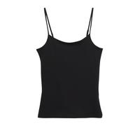 s.Oliver Damen Jersey-Top mit Spaghettiträgern Slim Fit Baumwoll-Mix Schwarz Größe 38