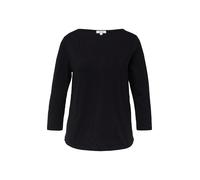 Shirt mit Flammgarnstruktur und 3/4-Ärmeln 42 schwarz 2164085.9999.42