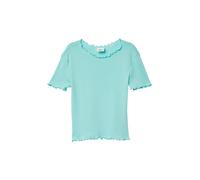 Verkürztes T-Shirt im Slim Fit mit Wellensaum 134/140 türkis 2165030.6115.134_140