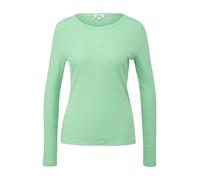 Geripptes Langarmshirt im Slim Fit mit Stickerei 42 türkis 2174381.7269.42