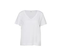 T-Shirt S.OLIVER, Damen, Gr. 36, weiß, Jersey, Obermaterial: 100% Baumwolle, relaxed fit normal, V-Ausschnitt, Shirts T-Shirt, V-Ausschnitt mit Rippblende (20830728-36) weiß