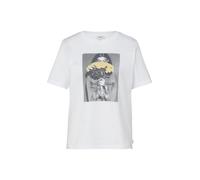 Baumwoll-T-Shirt mit Frontprint 38 weiß 2177036.01D1.38