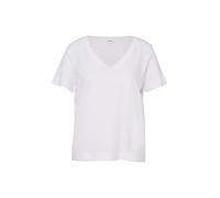 Flammgarn-T-Shirt mit Ausschnitt-Detail 44 weiß 2176253.0100.44