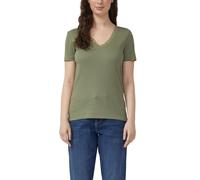 s.Oliver Ripp-T-Shirt 2176225.7900.36 mit Spitze am Ausschnitt Olive Größe 36