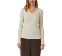 Geripptes Longsleeve mit V-Ausschnitt 34 Beige 2172332.81W9.34