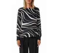 Gemustertes Langarmshirt im Fabricmix 34 schwarz|creme 2171455.99A3.34