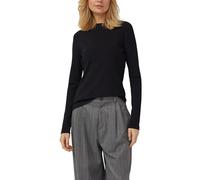 s.Oliver Geripptes Langarmshirt Slim Fit Schwarz Größe 38