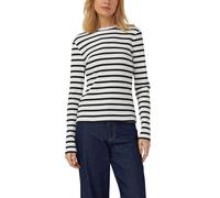 Geripptes Langarmshirt im Slim Fit 40 schwarz|creme 2176300.99G9.40