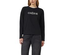 Longsleeve mit Perlenschriftzug 42 schwarz 2173072.99D1.42