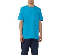 s.Oliver Red Label - Flammgarn-T-Shirt mit Brusttasche und offenen Kanten grün/blau - Gr. - S