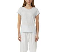 T-Shirt mit Rollkanten und Flammgarnstruktur 44 blau|weiß 2181444.51H5.44