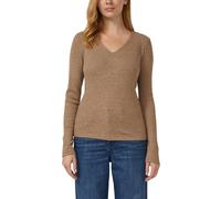 Geripptes Longsleeve mit V-Ausschnitt 40 braun 2172332.88W9.40