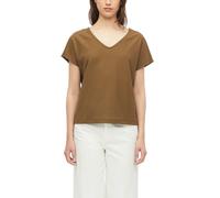 Strukturiertes V-Neck-T-Shirt im Relaxed Fit 46 braun 2178640.8918.46