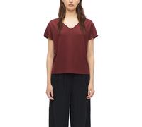 s.Oliver Kurzarmshirt Strukturiert Relaxed Fit V-Ausschnitt Unifarben Gr. 36 Schwarz