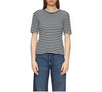 s.Oliver Geripptes T-Shirt mit Ziersaum