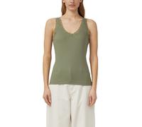 Geripptes Tanktop mit Spitze 40 olive 2176275.7900.40