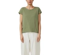 s.Oliver RED LABEL Regular Fit T-Shirt aus Baumwoll-Flammgarn in Khaki, Größe 42