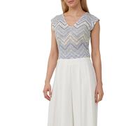 Semitransparentes T-Shirt aus Strickjersey mit V-Ausschnitt 42 blau 2165814.53X2.42
