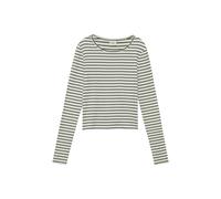 Verkürztes T-Shirt im Slim Fit mit Rippstruktur 146/152 blau|creme 2175936.59G1.146_152