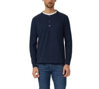 Strukturiertes Langarmshirt mit Henley-Ausschnitt L blau 2174616.5978.L
