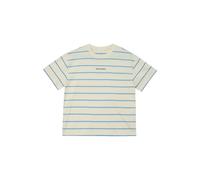 Rundhalsshirt S.OLIVER JUNIOR, Mädchen, Gr. 170/176, light beige stripes, Jersey, Obermaterial: 100% Baumwolle, gestreift, normal taillenlang, Shirts Rundhalsshirt, kurz, mit Streifen (48132055-170) l