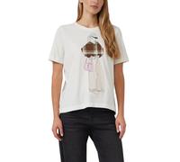 s.Oliver Red Label - T-Shirt mit Frontprint im Relaxed Fit weiß - Gr. - 34