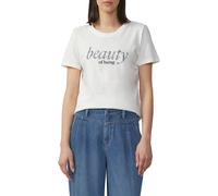 Jersey-T-Shirt mit Schriftprint und Pailletten 40 creme 2164145.02D0.40