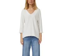 Jersey-T-Shirt mit Flammgarnstruktur und gerundetem Saum 40 creme 2174365.0210.40