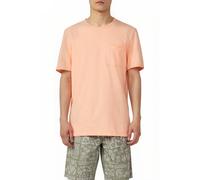 Flammgarn-T-Shirt mit Brusttasche und offenen Kanten Papaya XXL