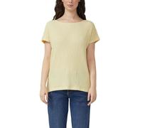 T-Shirt S.OLIVER, Damen, Gr. 46, butter gelb, Strick, Obermaterial: 96% Polyester, 4% Elasthan, Strukturmuster, relaxed fit normal, U-Boot-Ausschnitt, Shirts T-Shirt, mit Struktur Muster (86256124-46)