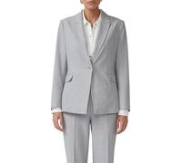 Jackenblazer S.OLIVER BLACK LABEL, Damen, Gr. 48, grau, Web, Obermaterial: 49% Polyester, 48% Viskose, 3% Elasthan. Futter: 100% Polyester, unifarben, casual, tailliert taillenbedeckt, Langarm Mansche